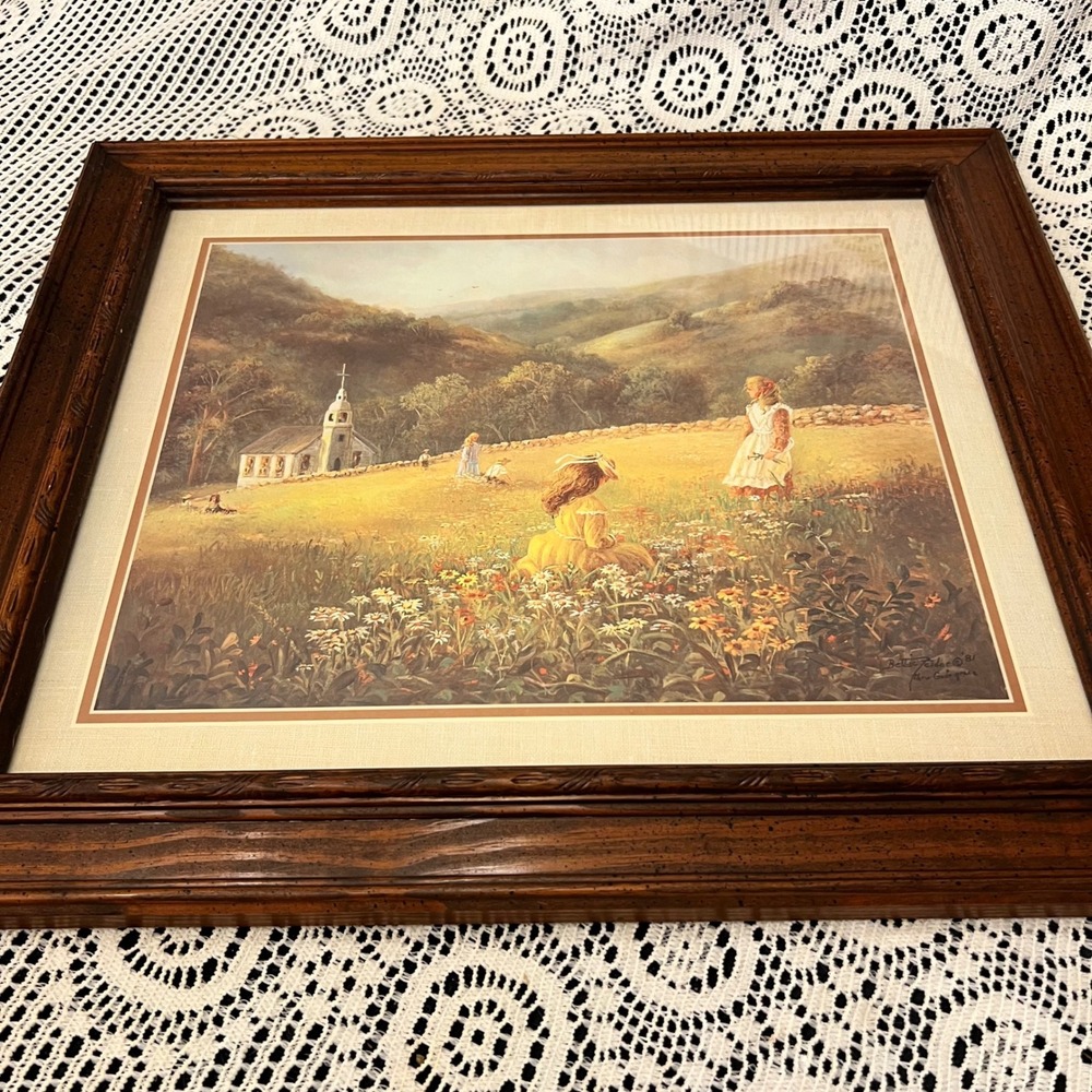 Vintage "Thru God's Grace" Framed Print | Bettie Fedler | Cottage